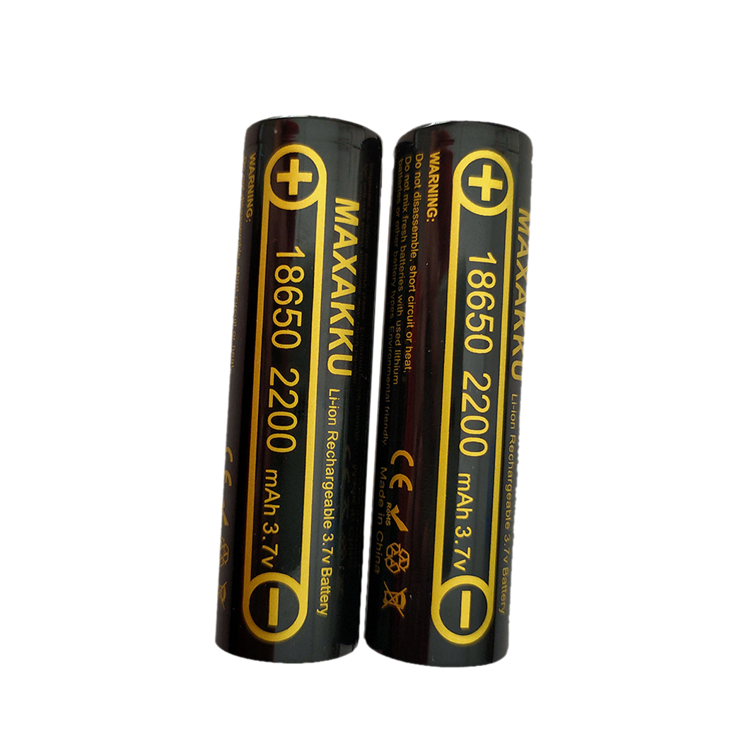 2pcs 18650 3.7V 2200mAh 리튬 배터리 버튼 탑 플래시라이트 헤드램프용