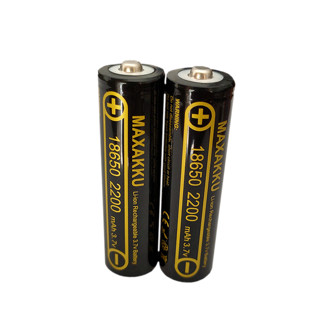 2pcs 18650 3.7V 2200mAh 리튬 배터리 버튼 탑 플래시라이트 헤드램프용