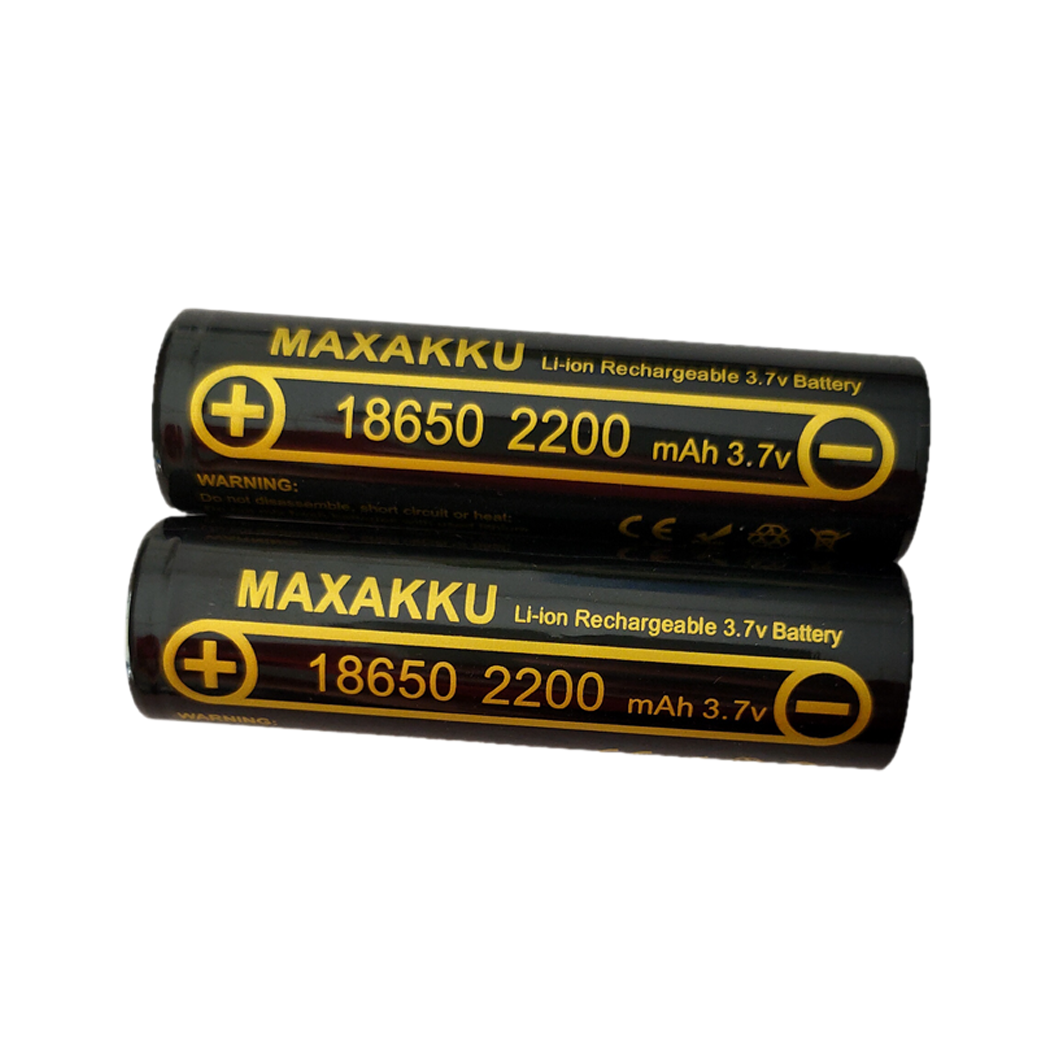 2pcs 18650 3.7V 2200mAh 리튬 배터리 버튼 탑 플래시라이트 헤드램프용