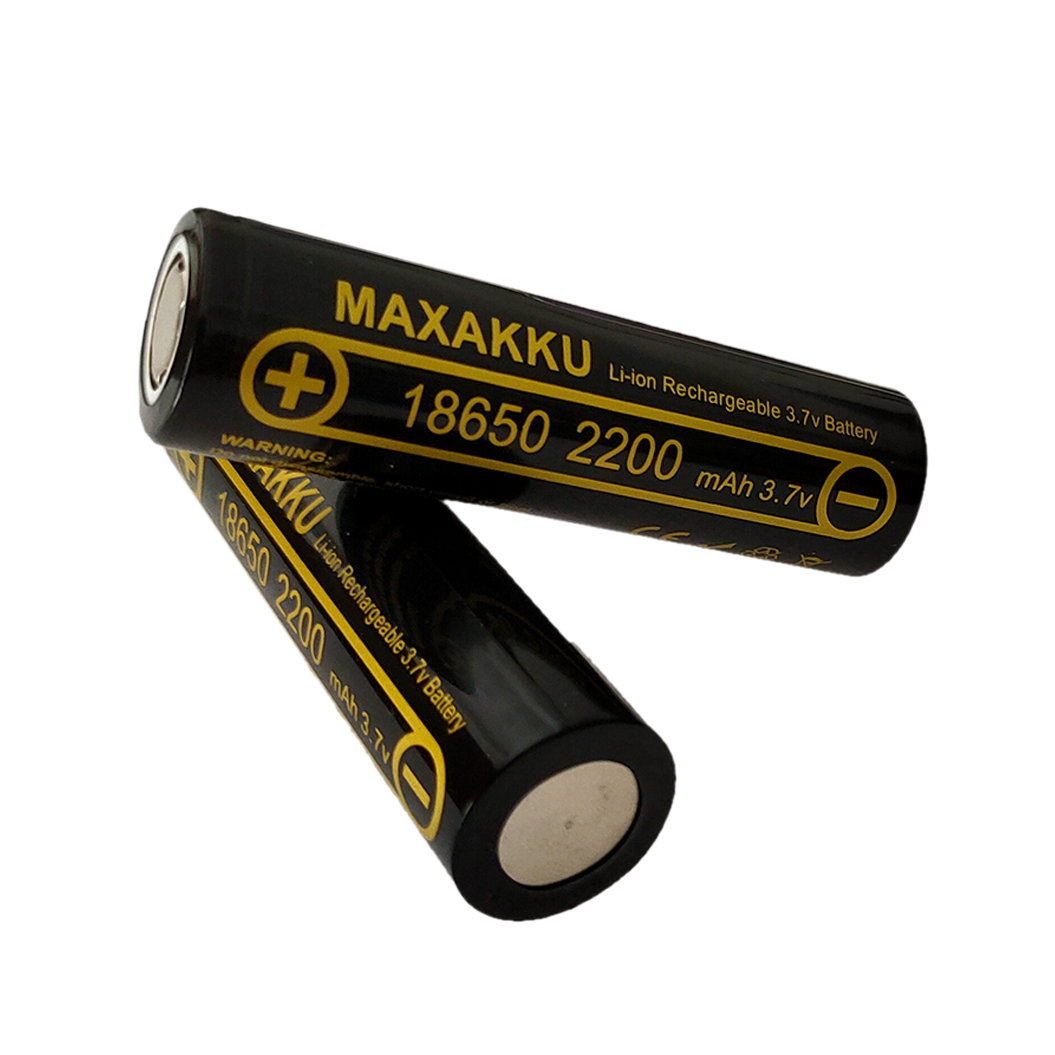 2pcs 18650 3.7V 2200mAh 리튬 배터리 버튼 탑 플래시라이트 헤드램프용