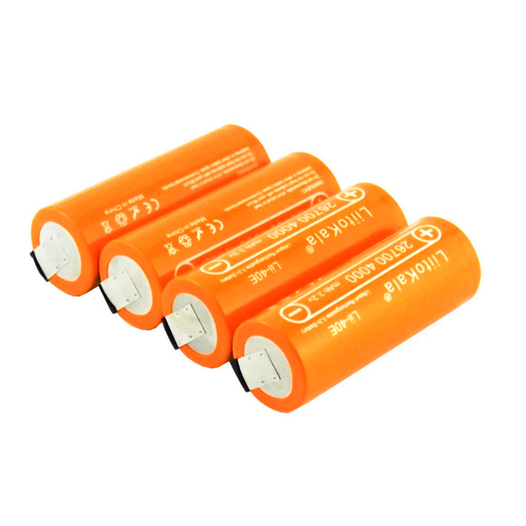 Lot de 4 batteries LiFePO4 3,2 V 26700 4000 mAh 35 A à décharge continue et puissance maximale