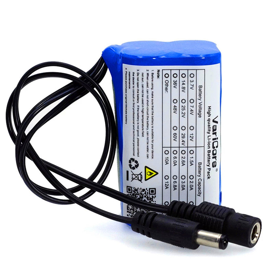 7.4V 5200mAh 8.4V 18650 Lithium Batterij voor Fietslamp, Koplamp - Speciaal voor DC 5.5x2.1MM