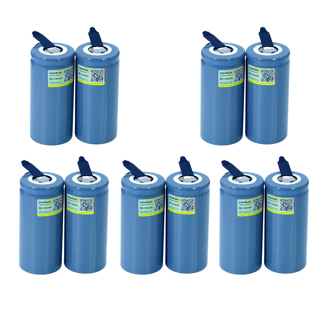 10 Peças de Bateria LiFePO4 3.2V 32700 6500mAh com Descarregamento Contínuo de 35A e Máximo de 55A - Bateria de Alto Desempenho para DIY com Folha de Níquel