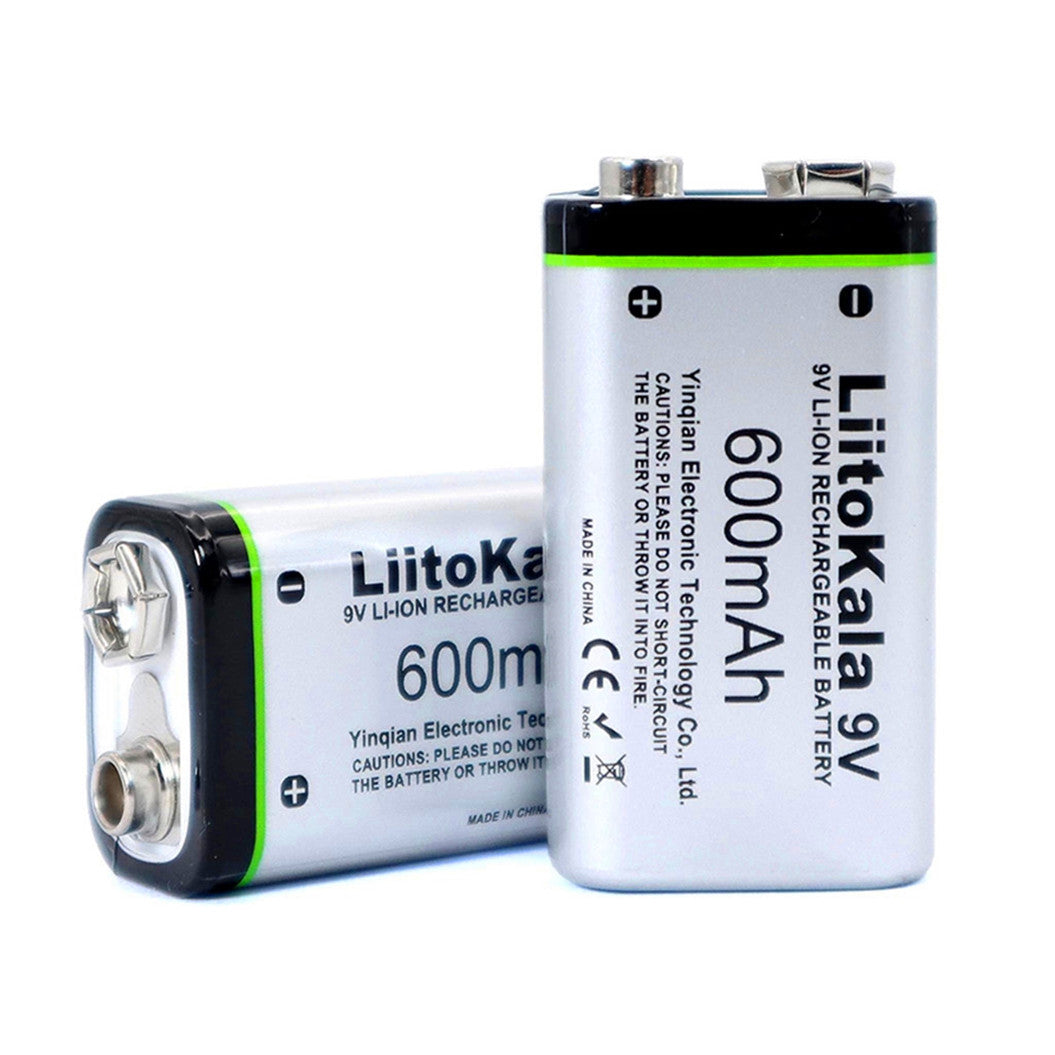 3PCS 600mAh 9V 리튬 이온 배터리 6F22 충전식 배터리 마이크 멀티미터 리모컨 장난감 온도 측정기