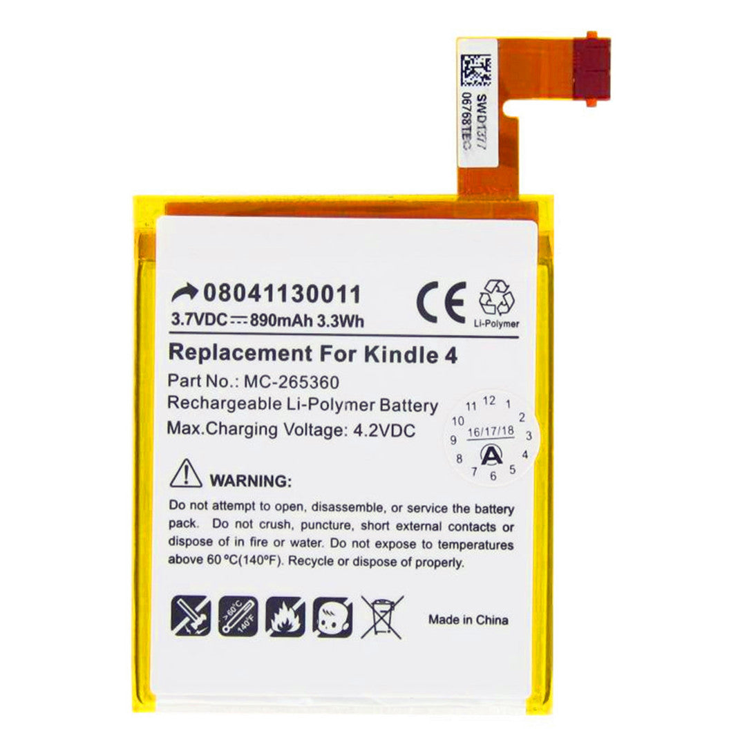 3.7V 750mAh バッテリー Amazon Kindle 4G、Amazon Kindle 5、Amazon Kindle 6用