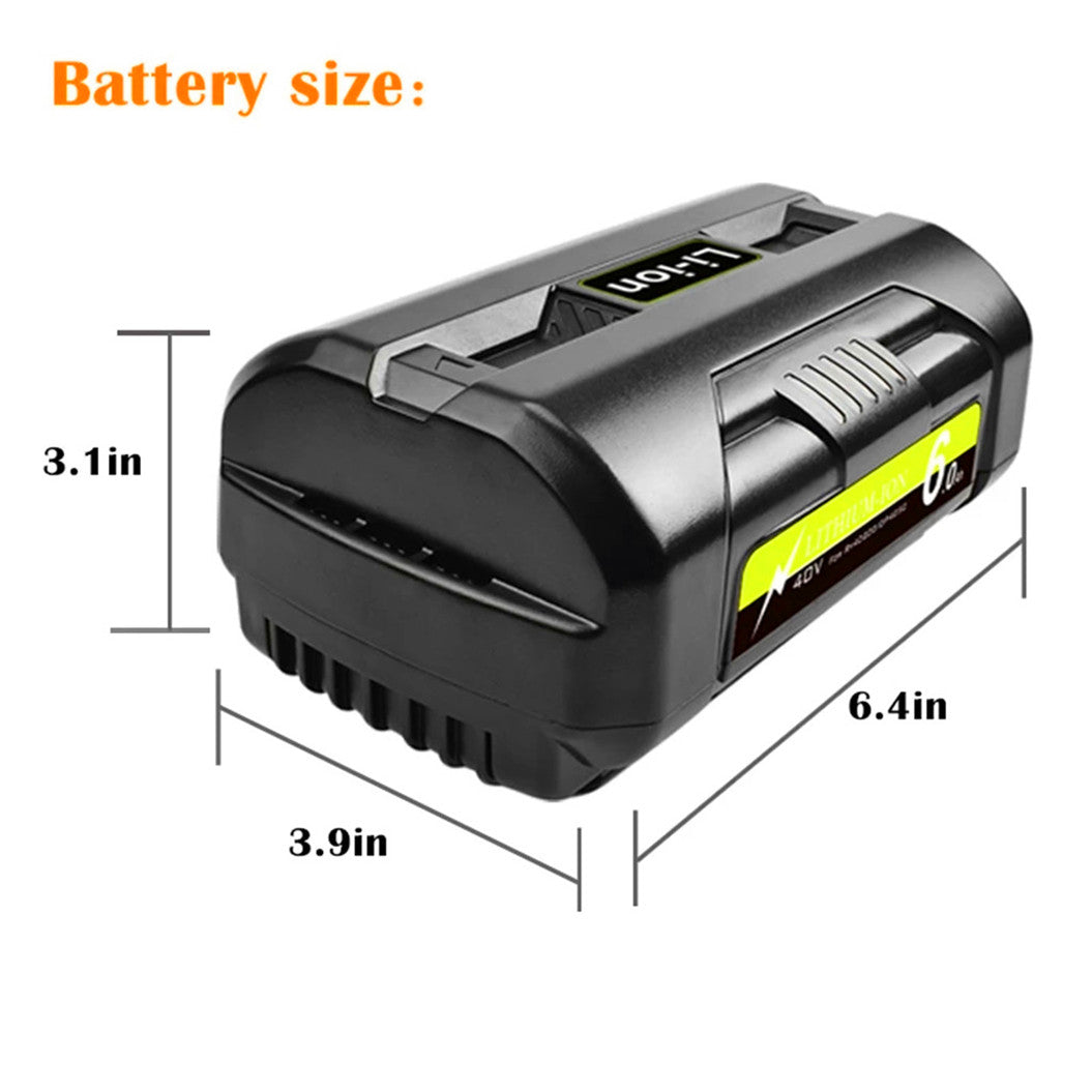 40V 6.0Ah Li-Ion Batterij Voor Ryobi OP4040 OP4026 OP4030 OP4050 OP4060A Accugereedschap