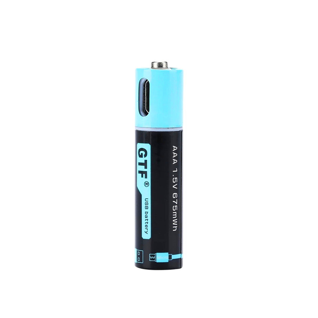 4 Peças de Pilhas Recarregáveis AAA 1.5V 450mAh com USB + Cabo de Carregamento USB