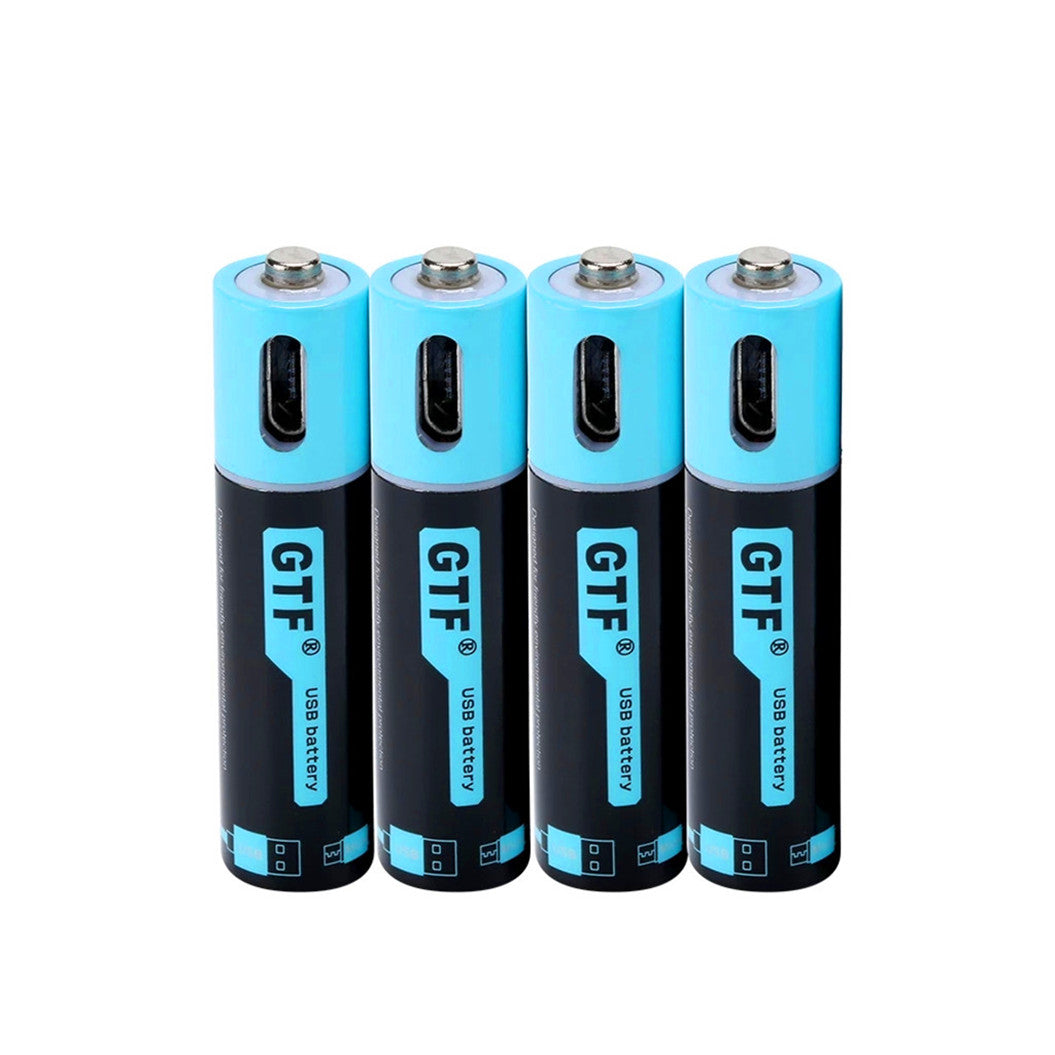 4 Peças de Pilhas Recarregáveis AAA 1.5V 450mAh com USB + Cabo de Carregamento USB