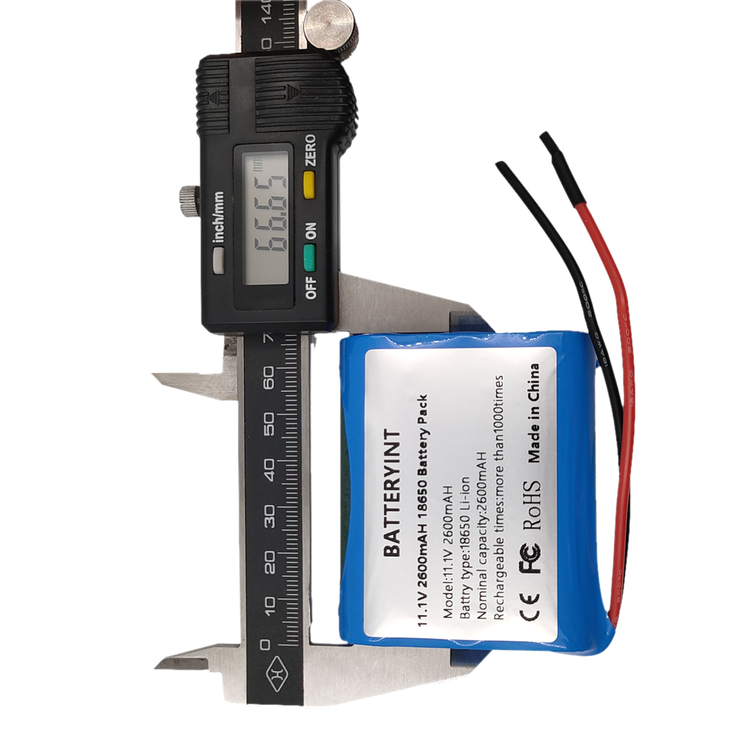 11.1V 2600mAh 3S1P 18650 充電式リチウムイオンバッテリー NTC、PCB、コネクタ付き