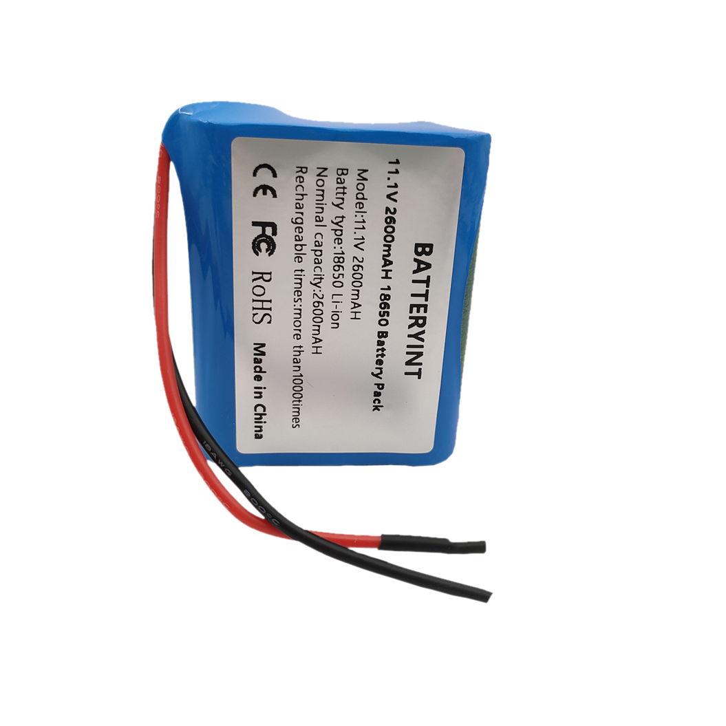 11.1V 2600mAh 3S1P 18650 充電式リチウムイオンバッテリー NTC、PCB、コネクタ付き