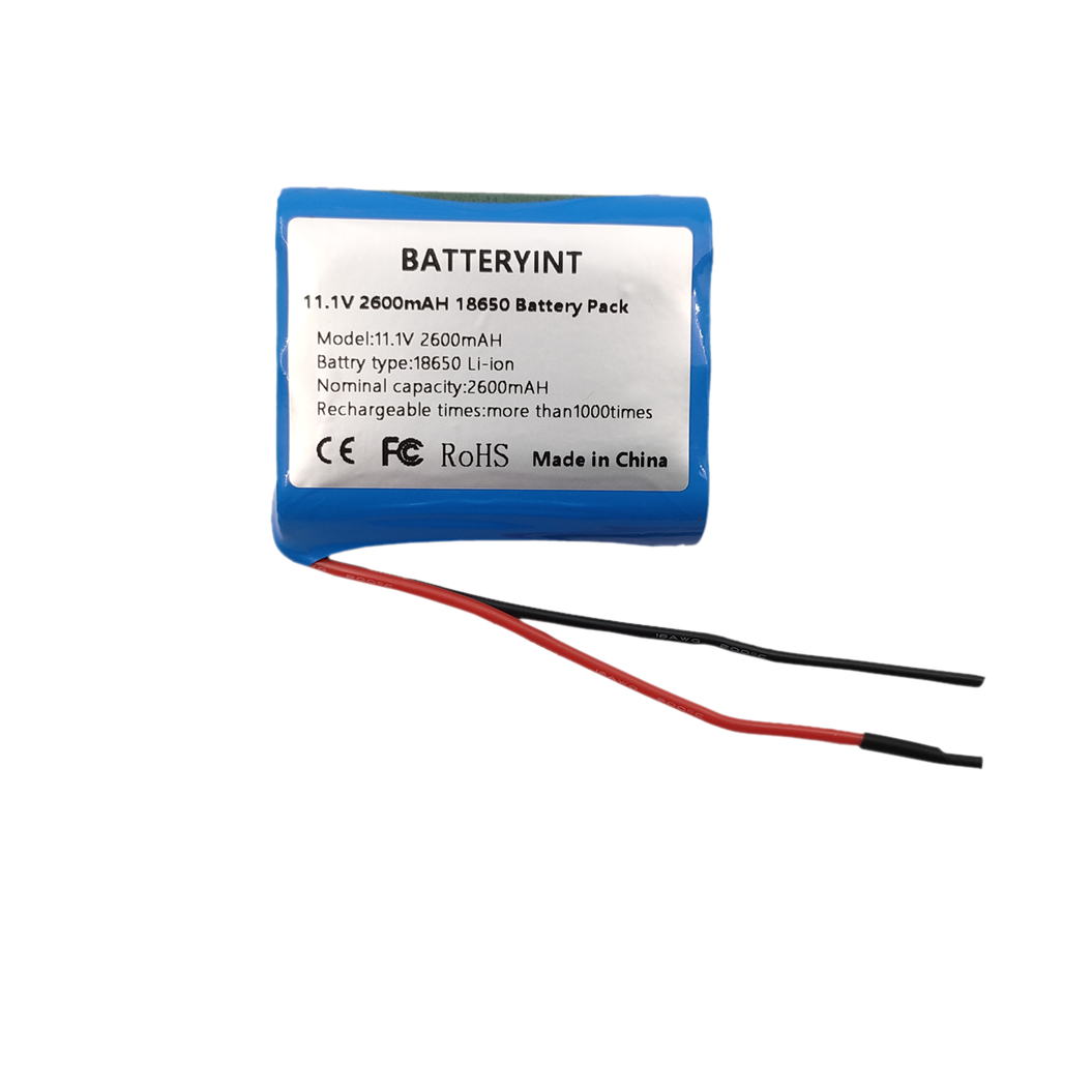 11.1V 2600mAh 3S1P 18650 oplaadbare lithium-ion batterij met NTC PCB en connector