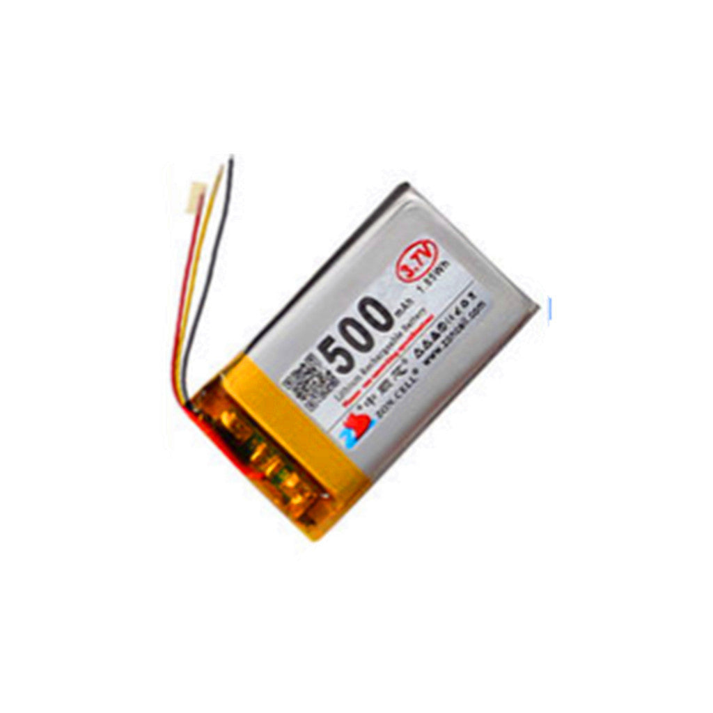 2 baterías de polímero de litio de alta temperatura digitales 502035 de 3,7 V y 500 mAh con protección NTC sin enchufe para dispositivos inteligentes