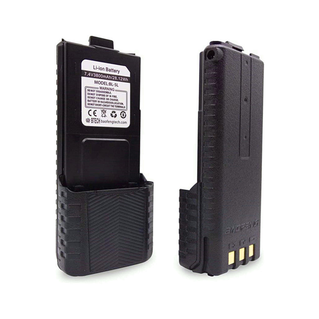 BTECH BL-5L 3800mAh Li-Ion Batterij voor BaoFeng, Grote Capaciteit, Geschikt voor UV-5X3, BF-F8HP en UV-5R Radio's