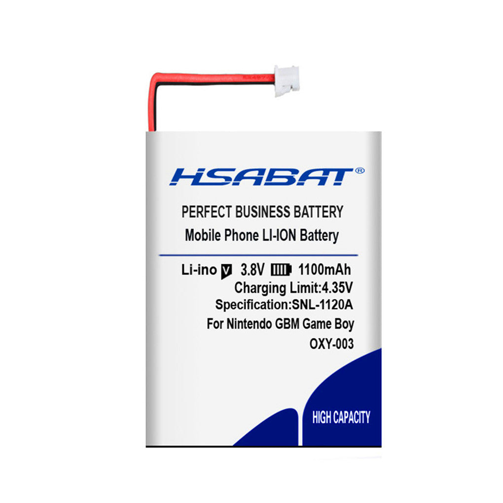 HSABAT OXY 003 1100mAh 3.8 V Lithium-ion Battery Kit Pack for Nintendo GBM Game Boy Micro Batteries