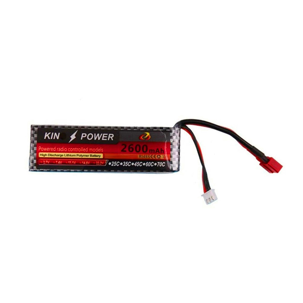 Batería Lipo de 7,4 V y 2600 mAh con conector T para actualización de coche RC WLtoys 1/14 144001