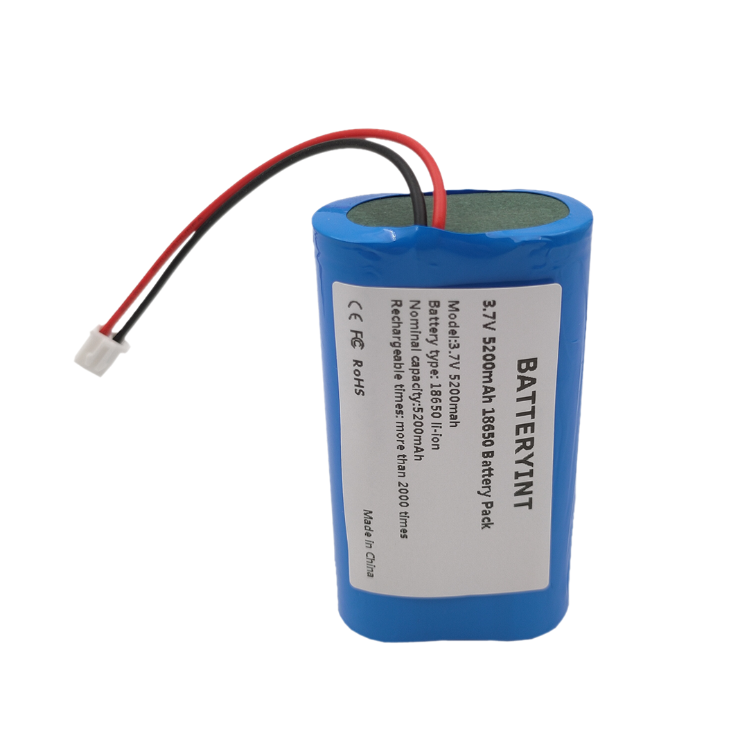 2 Stuks 3.7V 18650 Lithium Batterijpakketten 5200mAh Oplaadbare Batterij voor Vislamp LED Bluetooth Speaker XH-2P Connector
