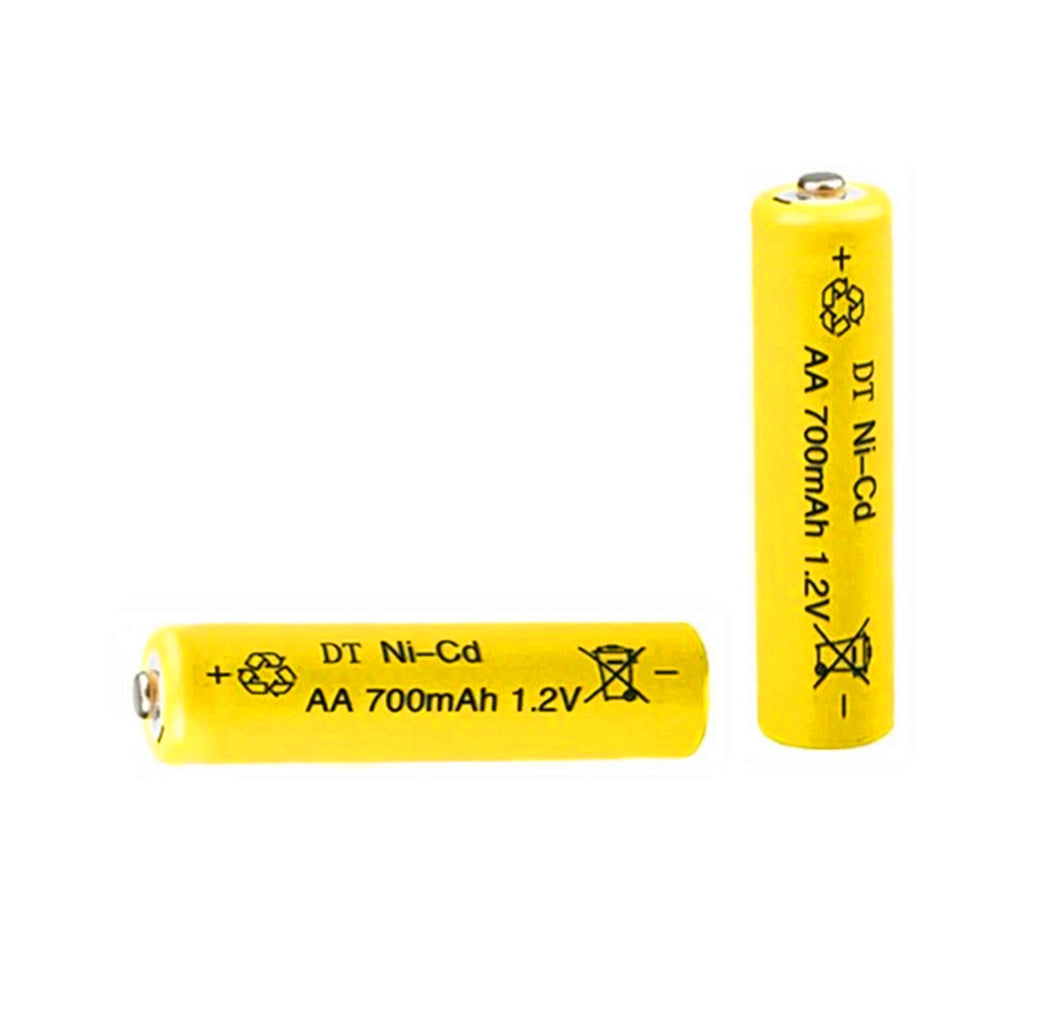 2 Peças de Bateria Recarregável Ni-CD AA 1.2V 700mAh para Luz Solar de Jardim, Cerca de Parede e Gutter