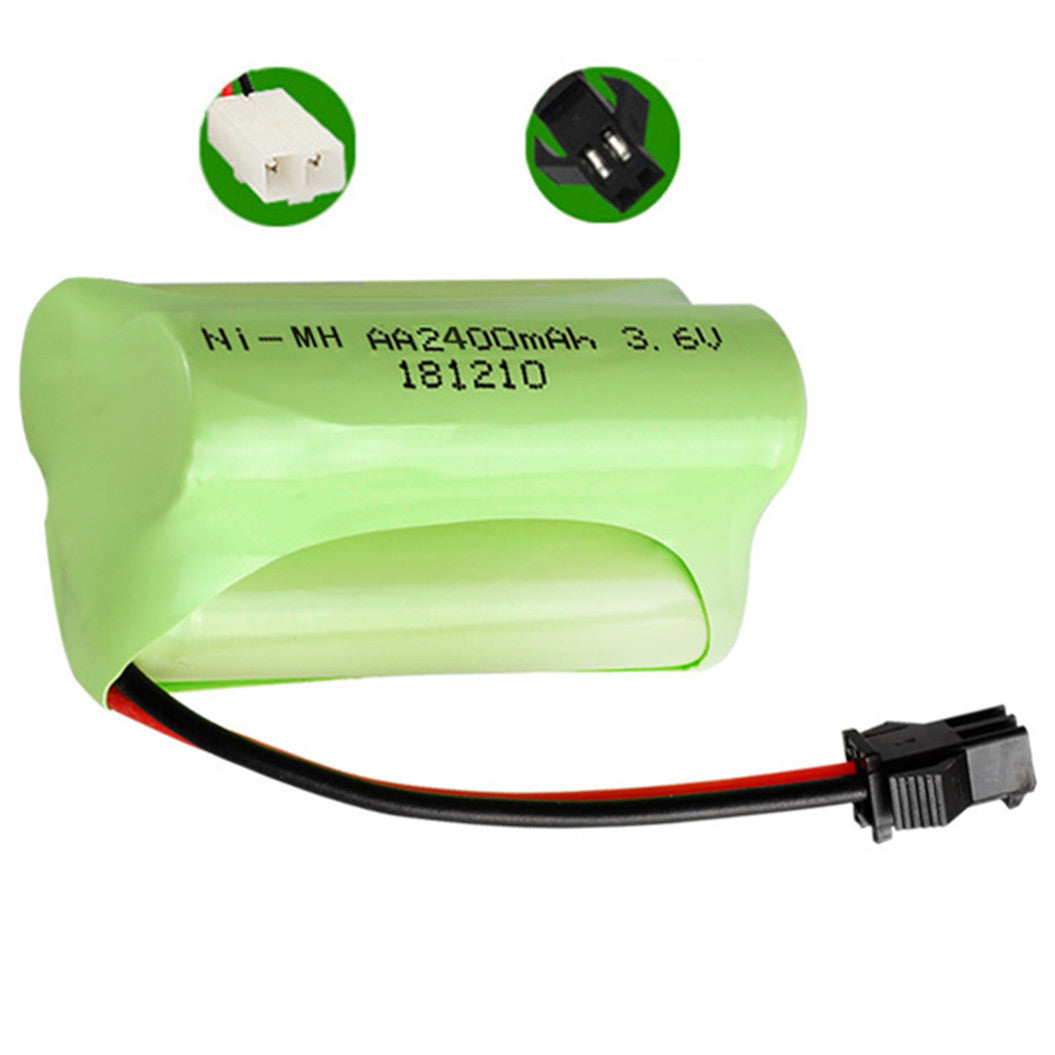 3.6V 2400mAh AA NiMH 충전식 배터리 SM/KET-2P 커넥터 포함 RC 장난감, 자동차, 탱크, 로봇, 보트용