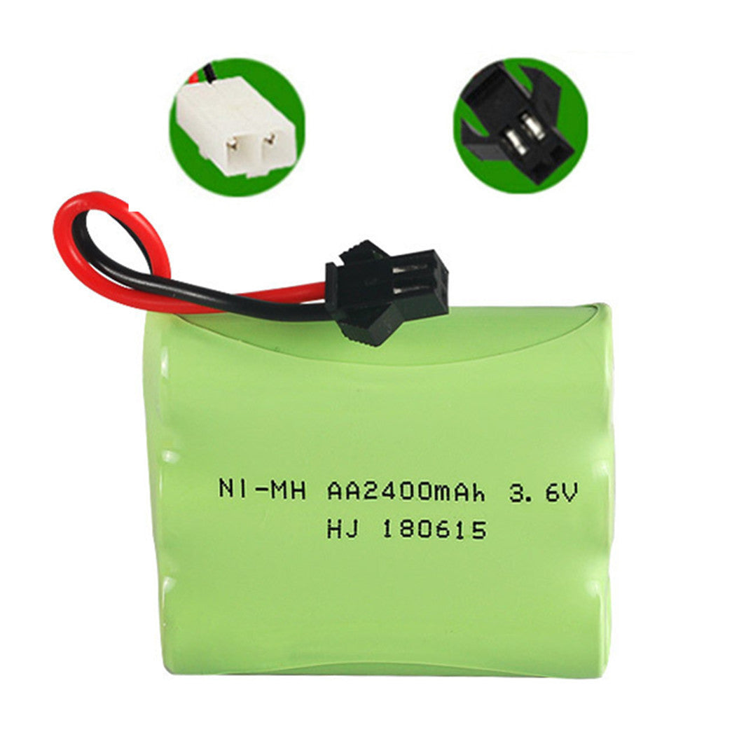 3.6V 2400mAh AA NiMH 충전식 배터리 SM/KET-2P 커넥터 포함 RC 장난감, 자동차, 탱크, 로봇, 보트용