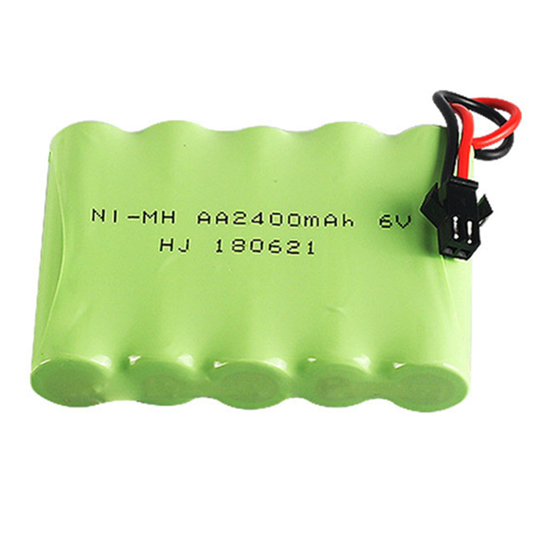 Batería recargable AA NiMH de 6,0 V y 2400 mAh con conector SM/KET-2P para juguetes RC, automóviles, tanques, robots y barcos