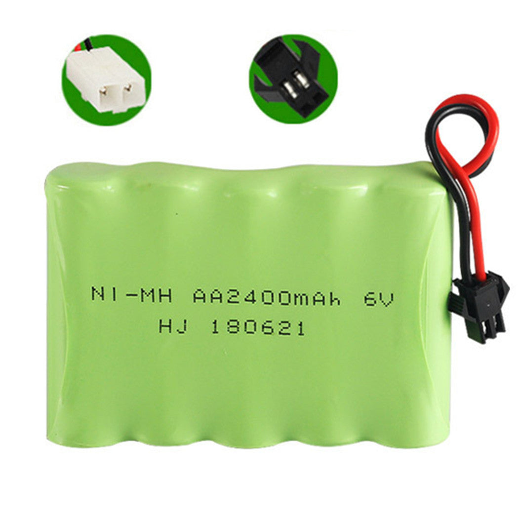 Batería recargable AA NiMH de 6,0 V y 2400 mAh con conector SM/KET-2P para juguetes RC, automóviles, tanques, robots y barcos