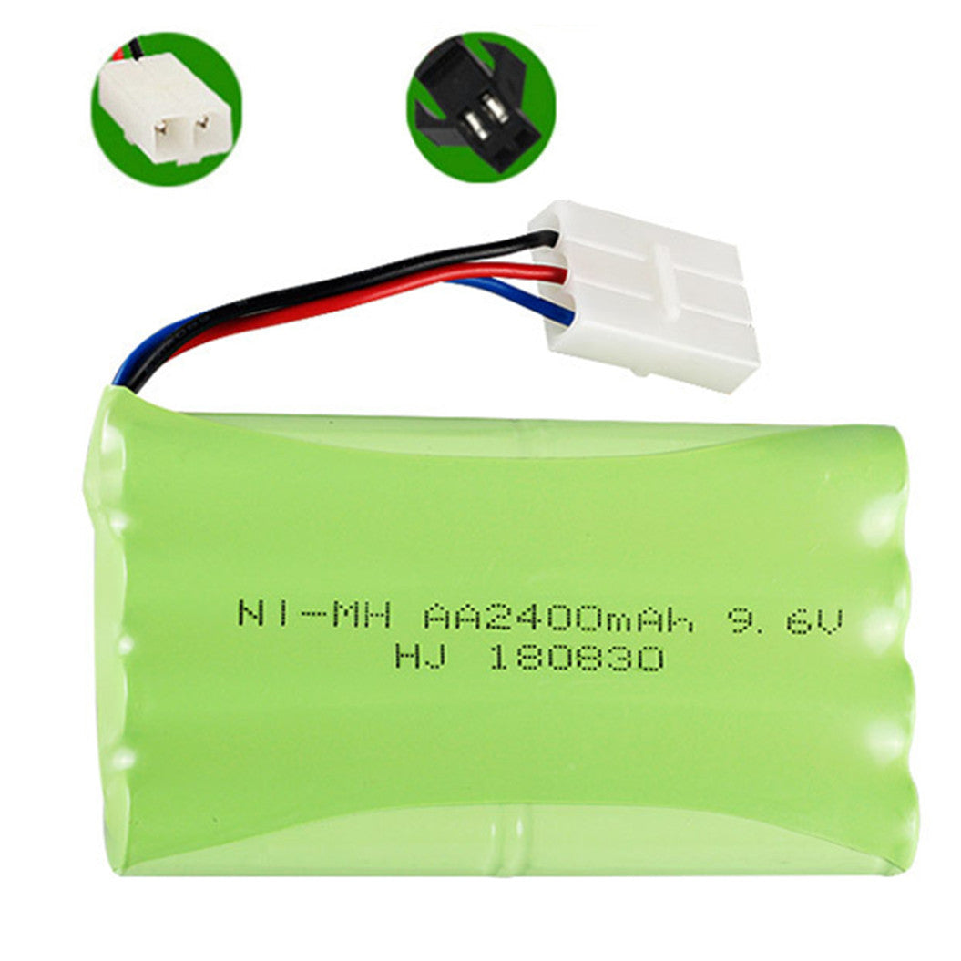9.6V 2400mAh AA NiMH 충전식 배터리 SM/KET-2P/3P 커넥터 포함 RC 장난감용, 자동차, 탱크, 로봇, 보트용
