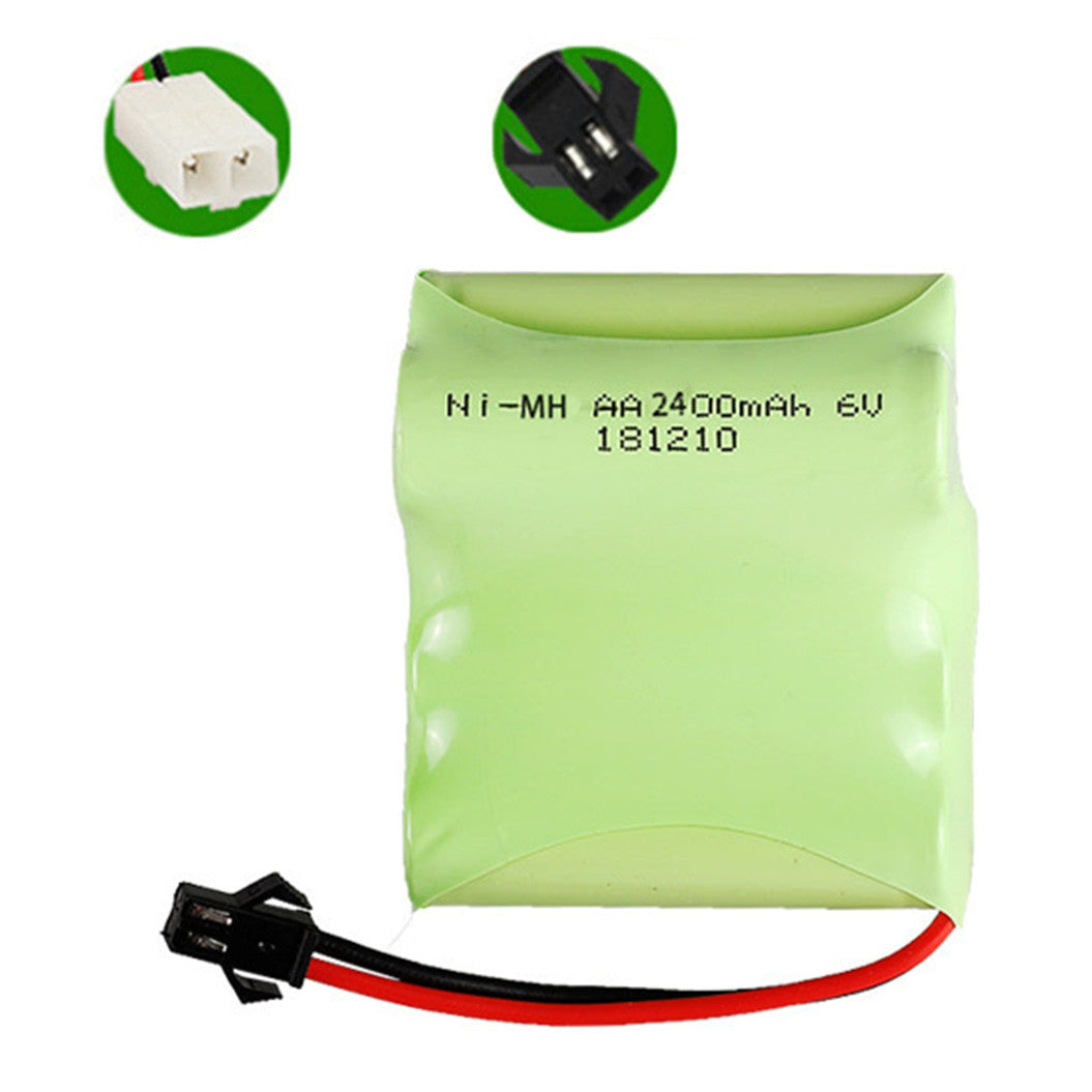 Batterie rechargeable AA NiMH 6,0 V 2400 mAh avec connecteur SM/KET-2P pour jouets Rc, voitures, chars, robots, bateaux