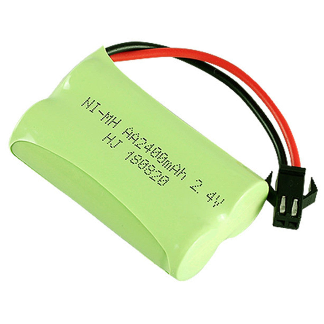 2.4V 2400mAh AA NiMH 충전식 배터리 SM/KET-2P 커넥터 포함, RC 장난감, 자동차, 탱크, 로봇, 보트용