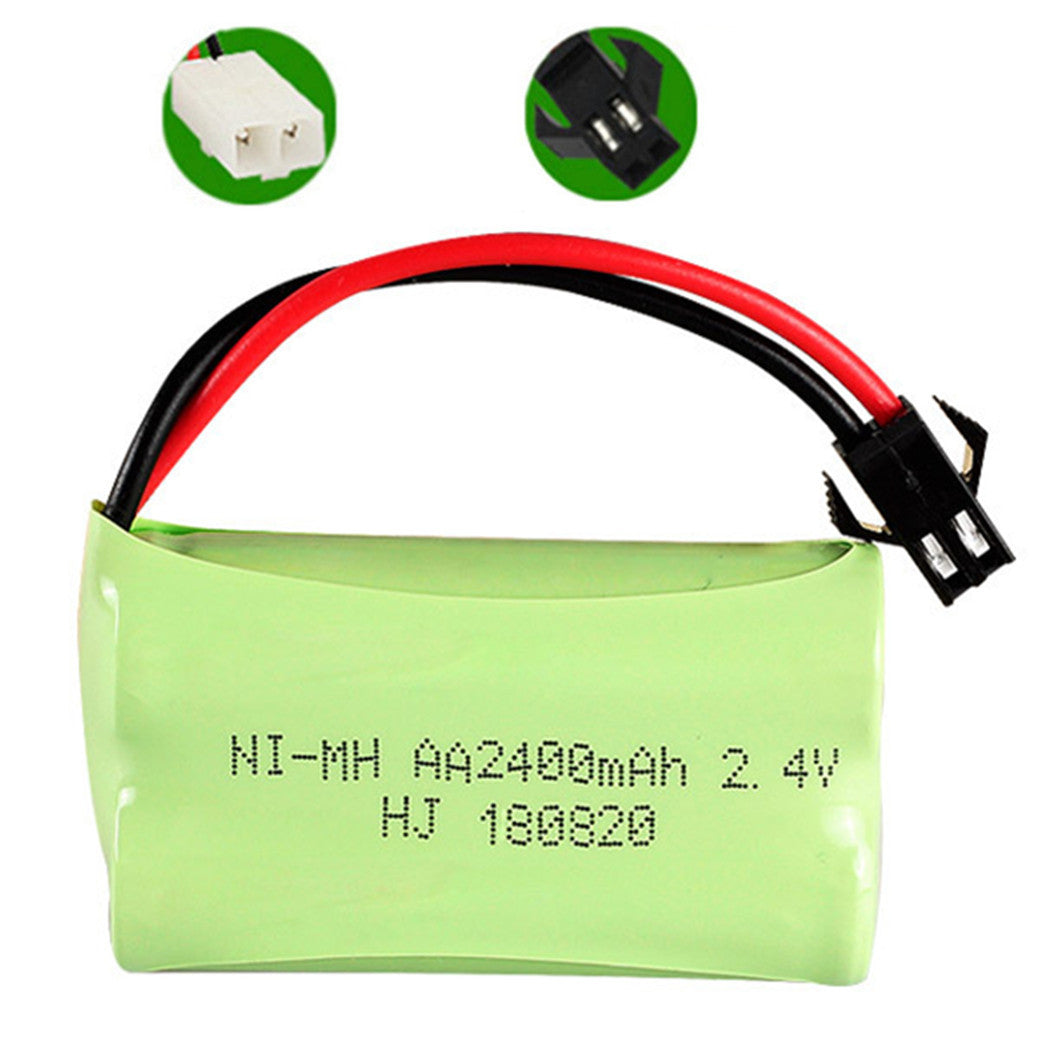 2.4V 2400mAh AA NiMH 충전식 배터리 SM/KET-2P 커넥터 포함, RC 장난감, 자동차, 탱크, 로봇, 보트용