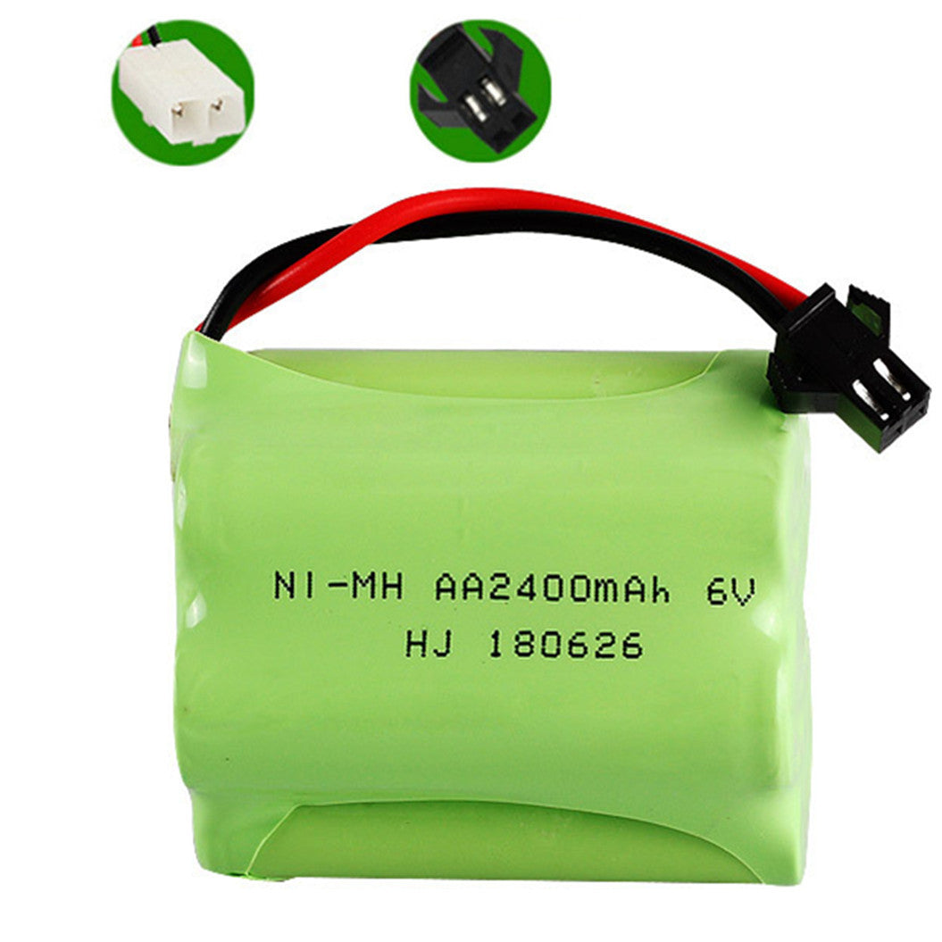 6.0V 2400mAh AA NiMH Oplaadbare Batterij met SM/KET-2P Connector voor RC Speelgoed Auto's, Tanks, Robots, Boten