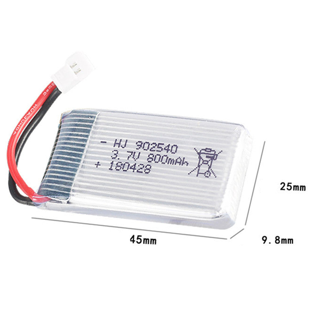 Lot de 2 batteries Lipo 3,7 V 800 mAh 902540 pour voiture RC WLtoys X5 X5C X5S X5SC X5HW
