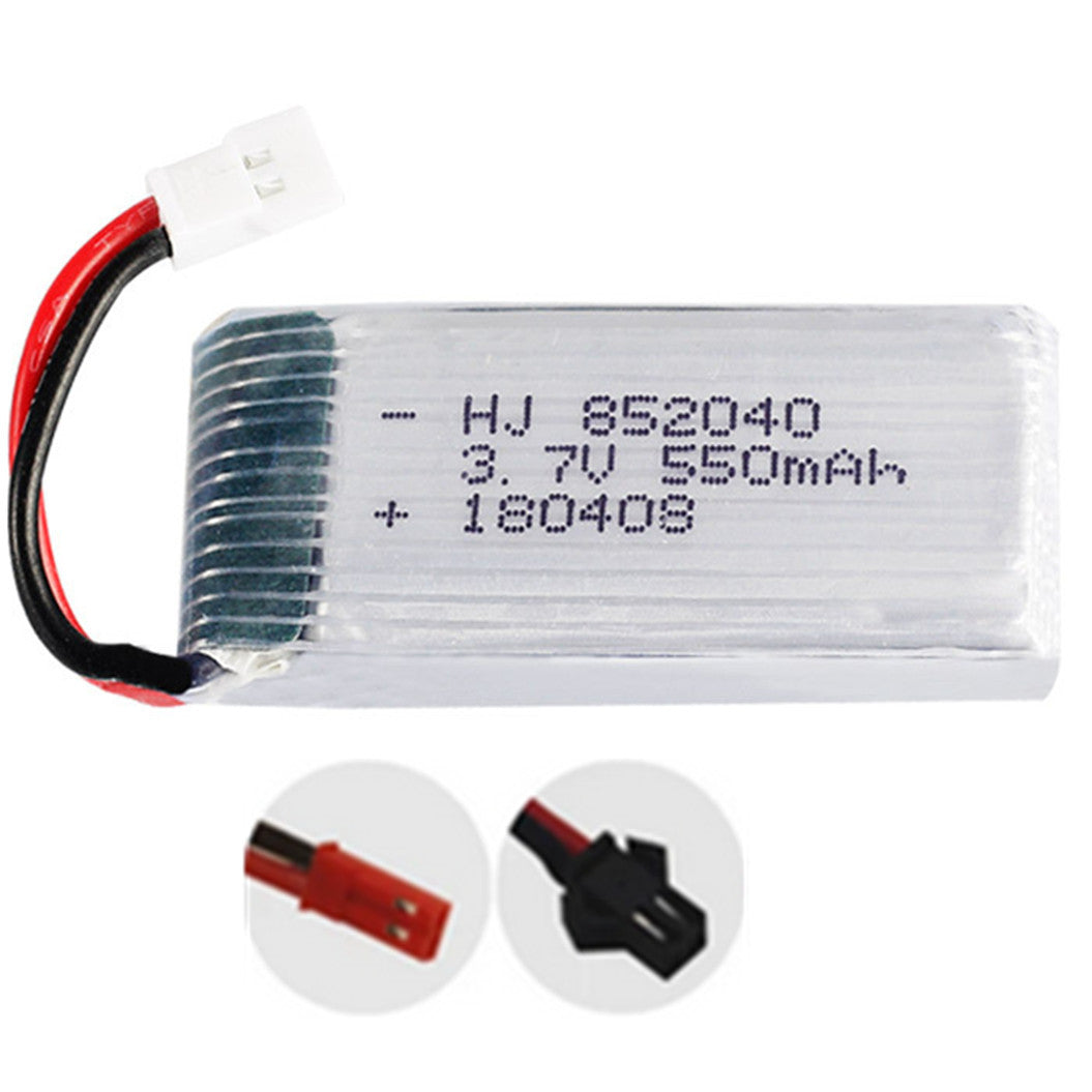 Lot de 2 batteries Lipo 3,7 V 550 mAh pour voiture RC JXD 523 523W H43WH 852040