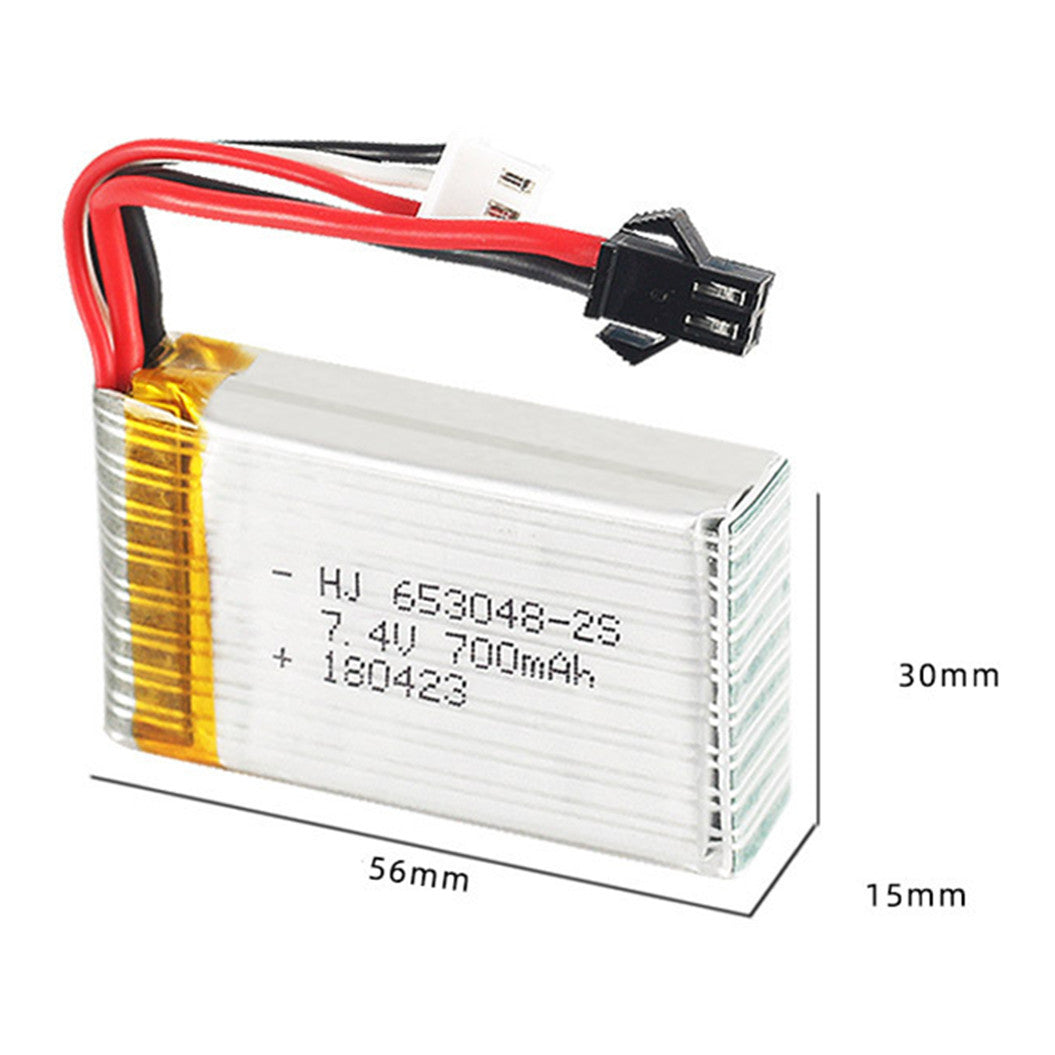7.4V 700mAh Lipo battery For FT007 Remote control FX059 F1 Syma aircraft Li-po 653048