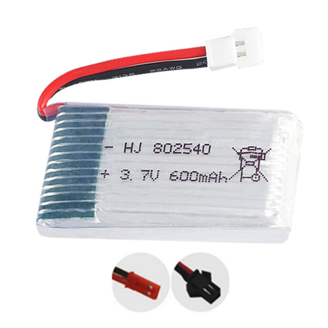 2 pieces 3.7v 600mAh 802540 li-polymer battery for X5C X5SW M68 Rc car