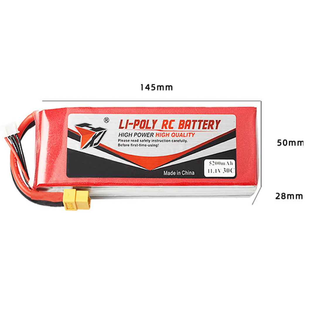 Batería de polímero de litio de 11,1 V y 5200 mAh para aviones teledirigidos de aeromodelismo