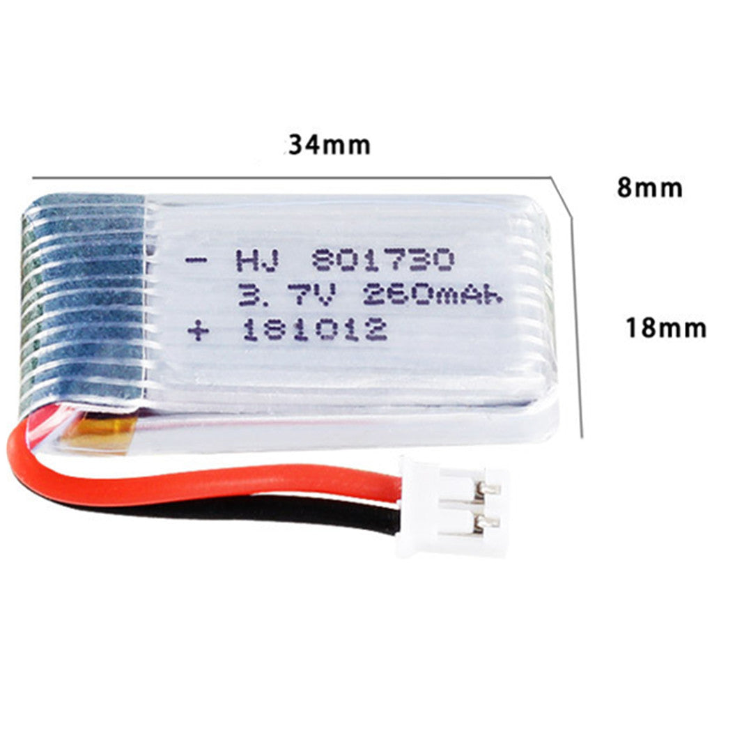 3 pieces 3.7v 260mAh 801730 li-polymer battery for H36 F36 For E010 RC Quadcopter drone