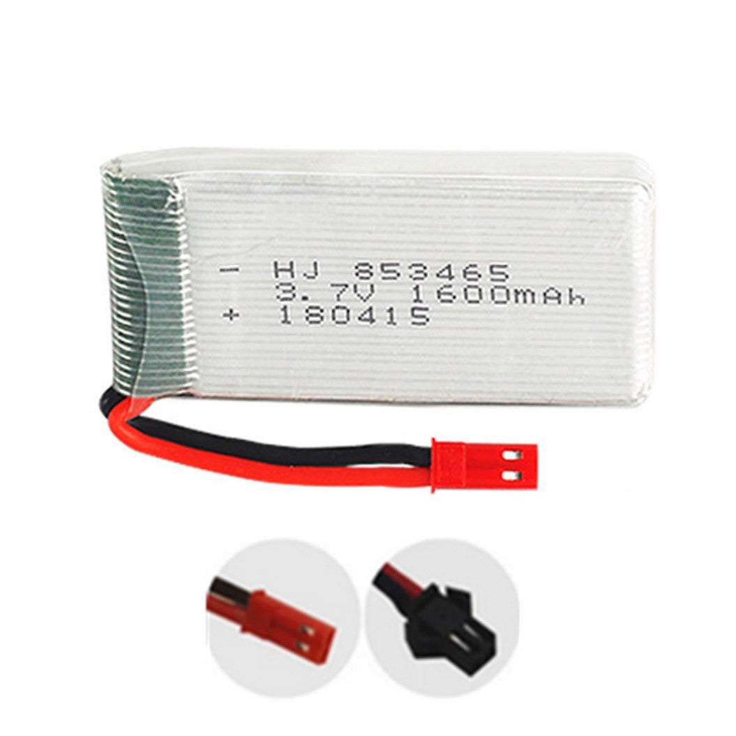 Lot de 2 batteries lithium-polymère 3,7 V 1600 mAh 853465 pour robot quadricoptère RC JST SM XH2.54