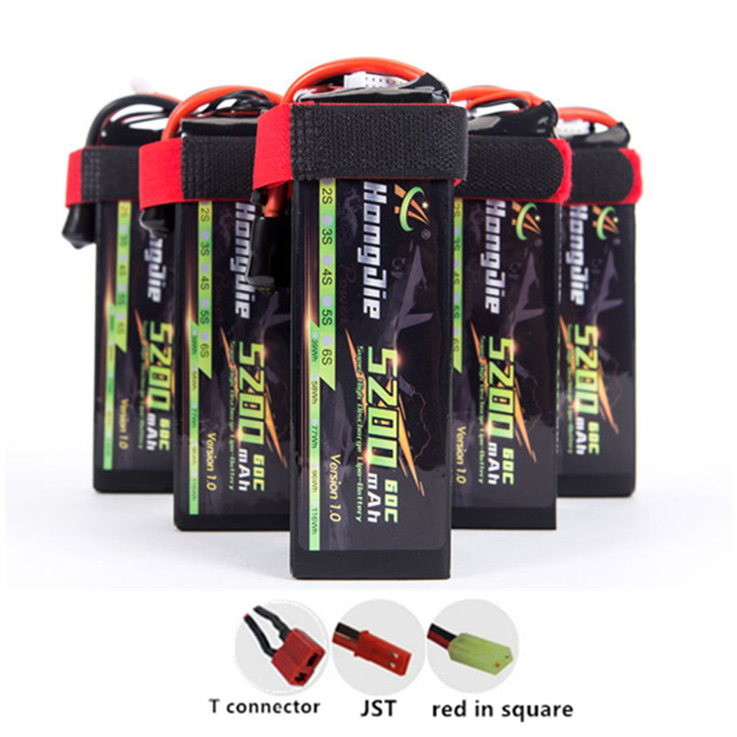 Batería de polímero de litio 7,4 V 5200 mAh 2S 1043125 para helicóptero, cuadricóptero y avión RC