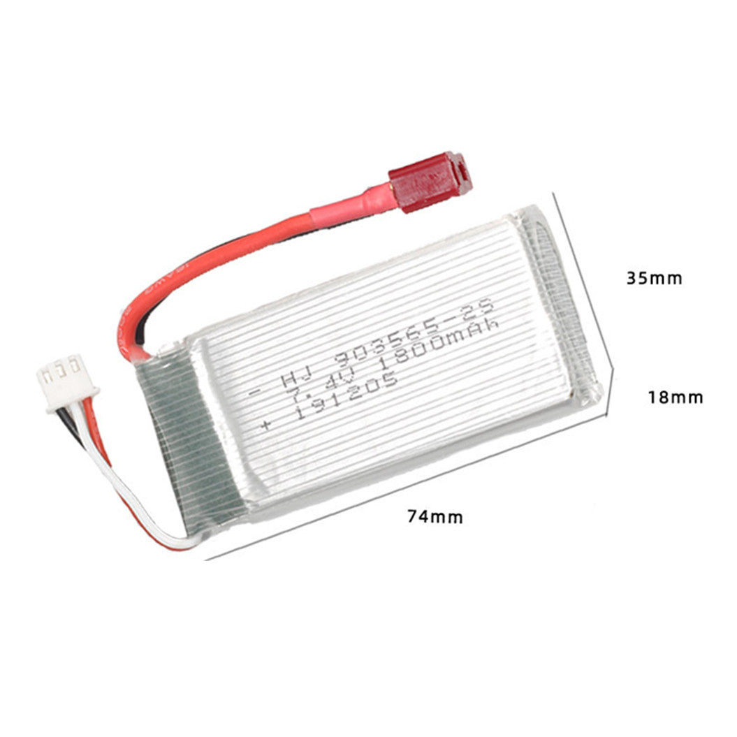 7.4V 1800mAh 903565 Li-Polymer バッテリー RC クアッドコプター ドローン MJX B3