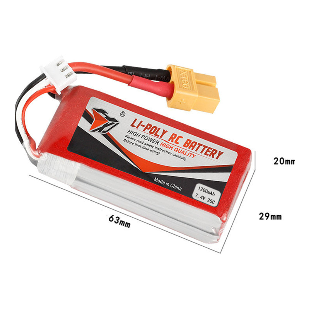 Batería de polímero de litio 903052 de 7,4 V y 1200 mAh para dron cuadricóptero RC E520, E520S, JD-22S