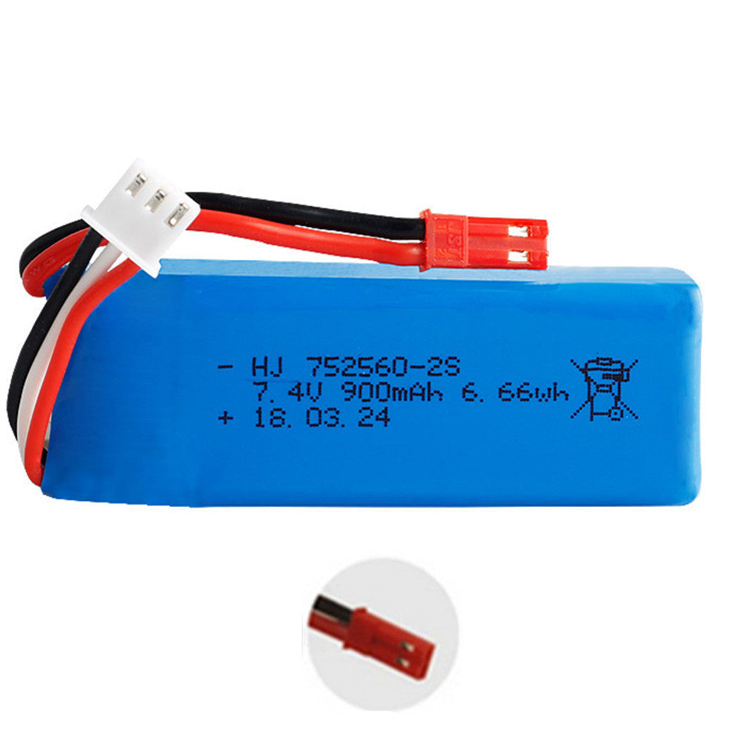 Bateria Li-Polymer 7.4V 900mAh 752560 para XK X520 XK X420 RC Quadcopter