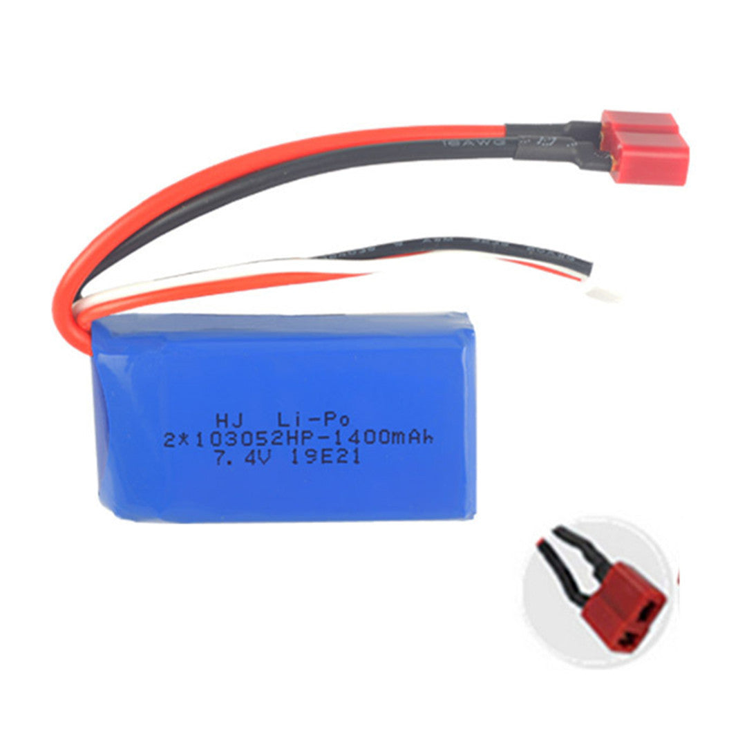 Batterie lithium-polymère 7,4 V 1400 mAh 103052 pour hélicoptère et avion télécommandé Wltoys A949-B A959-B