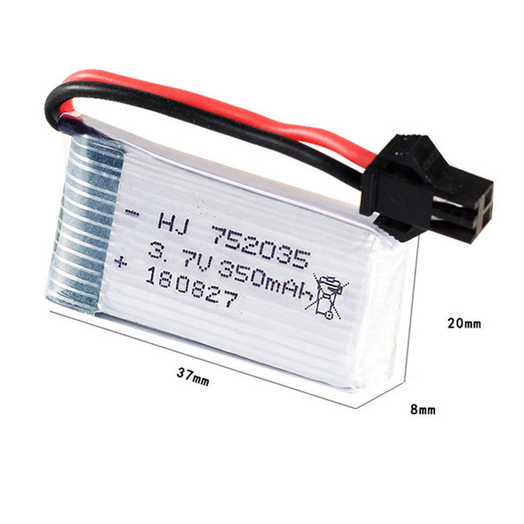Lot de 3 batteries lithium-polymère 3,7 V 350 mAh 752035 pour voiture robot rc de déformation TT661 TT662 TT663