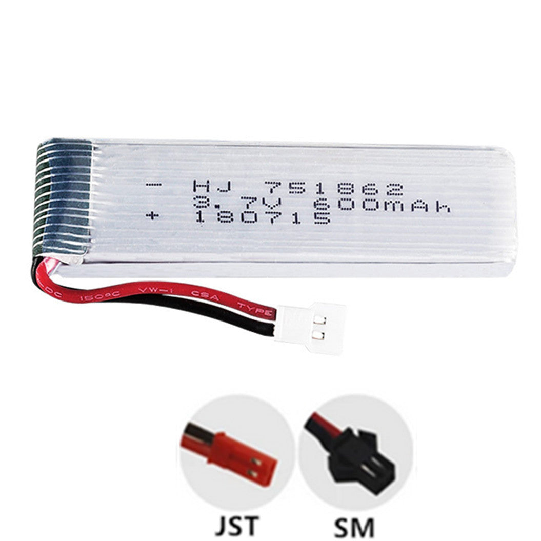Lot de 2 batteries lithium-polymère 3,7 V 600 mAh 751862 pour avion RC Wltoy V930 V999 V977 V966