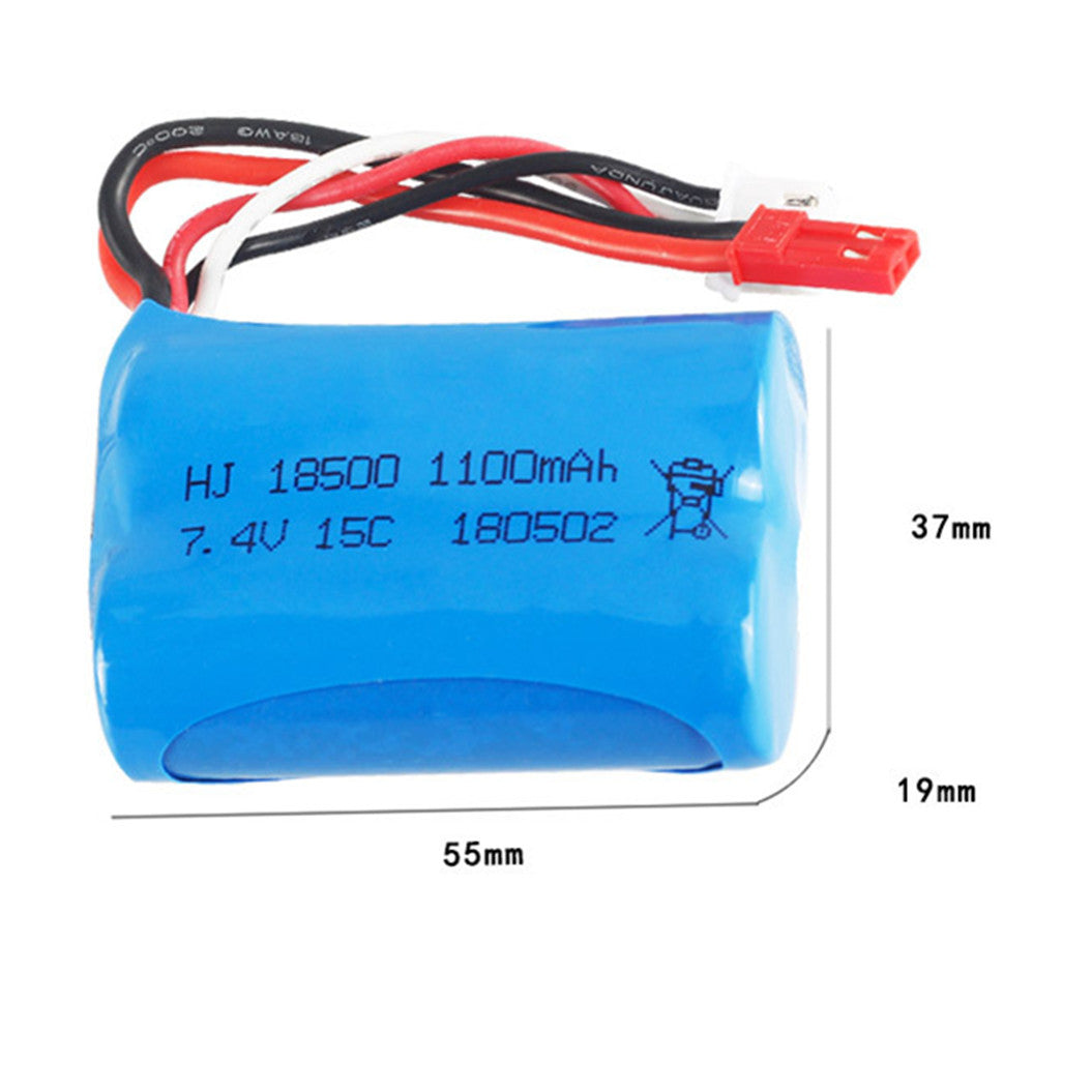 7.4V 1100mAh 18500 Li-Polymer Batterij voor Huanqi827 823 871 FT007 RC Speedboot