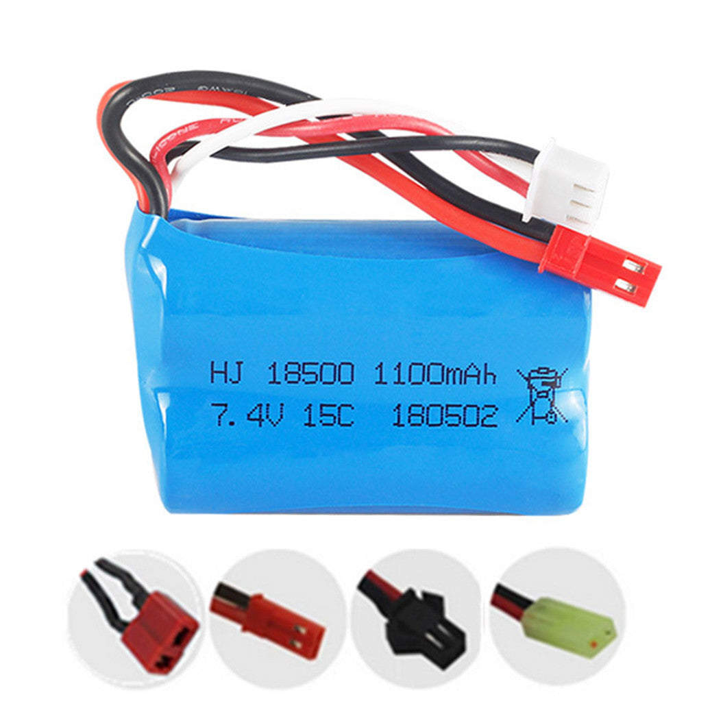 7.4V 1100mAh 18500 Li-Polymer Batterij voor Huanqi827 823 871 FT007 RC Speedboot