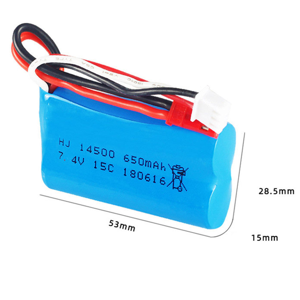 7.4V 650mAh 14500 Li-Polymeer batterij voor U12A Syma 2310 Syma F1 Huajun YD712 YD921