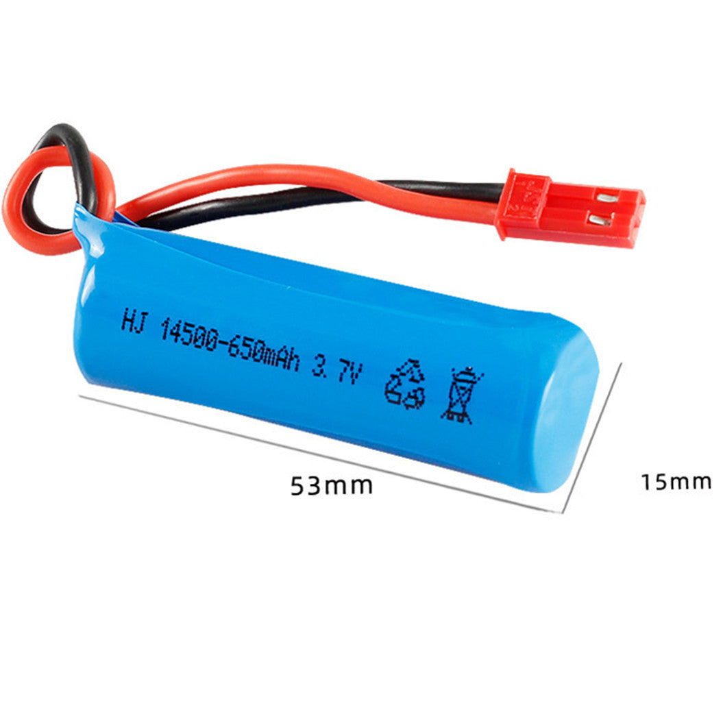 2 piezas de batería de polímero de litio de 3,7 V, 650 mAh, 14500 para helicópteros, barcos y juguetes RC TKKJ H116