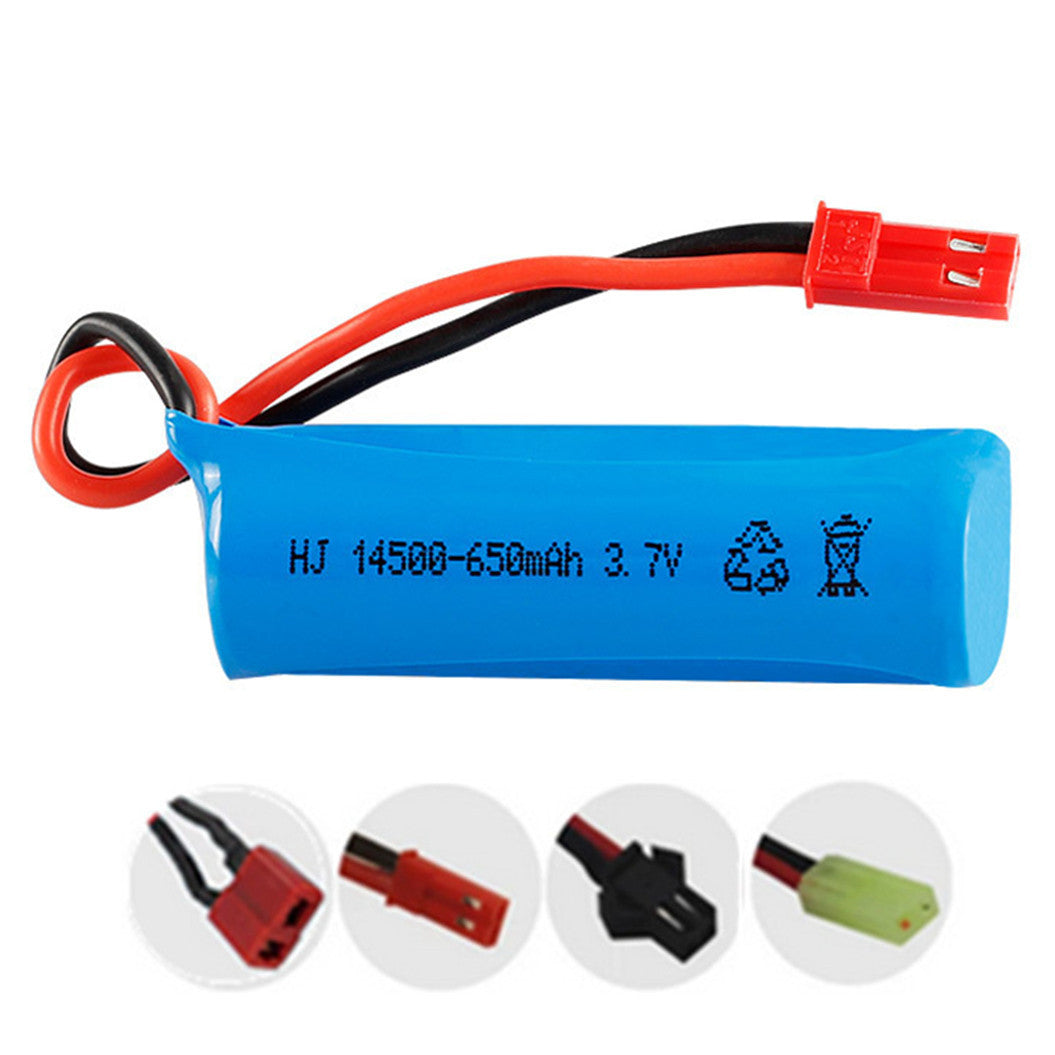 2 piezas de batería de polímero de litio de 3,7 V, 650 mAh, 14500 para helicópteros, barcos y juguetes RC TKKJ H116