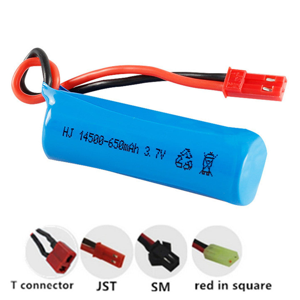 2 piezas de batería de polímero de litio de 3,7 V, 650 mAh, 14500 para helicópteros, barcos y juguetes RC TKKJ H116
